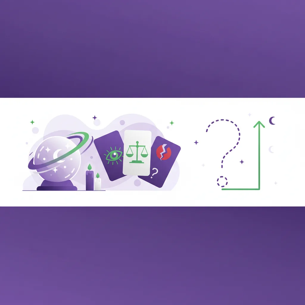 An illustration comparing real psychic readings with scams