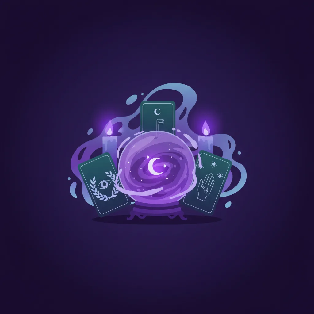 An illustration about preparing for an online psychic reading