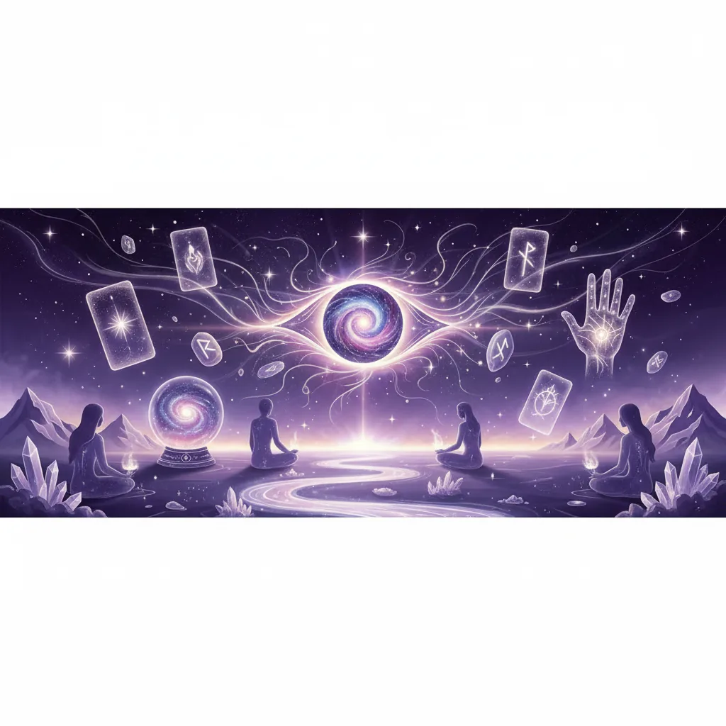An illustration of different types of psychic readings