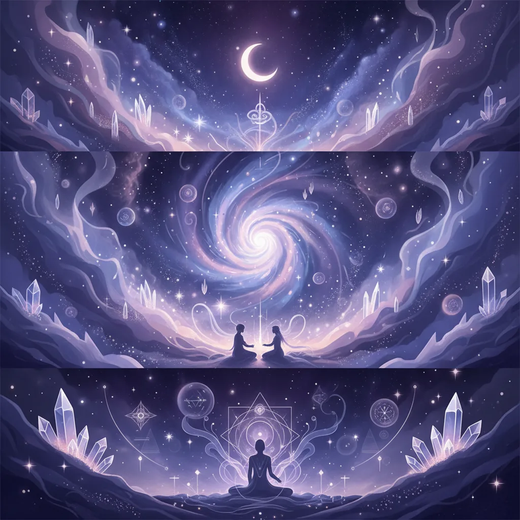 An illustration showing what happens during a psychic reading
